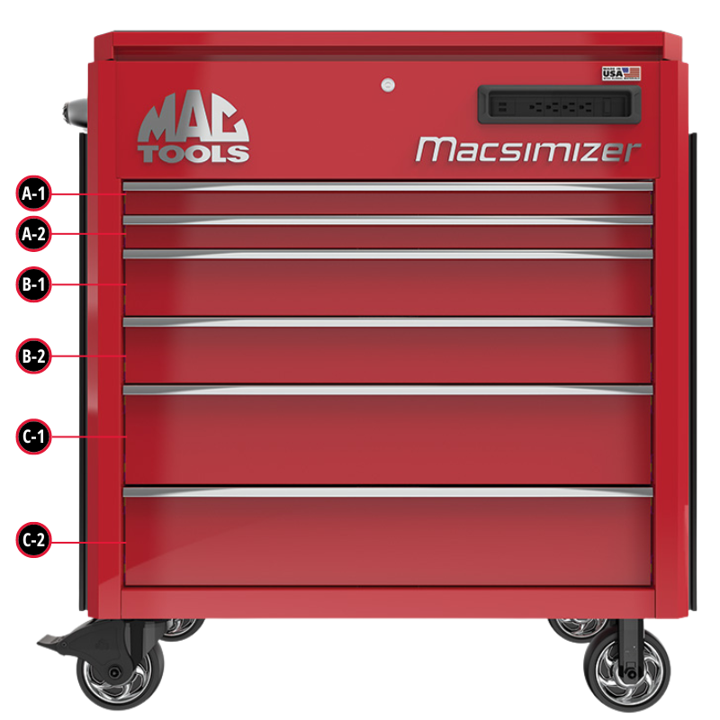 Macsimizer® 6-Drawer Utility Cart - A2 - Customize Drawer Foam