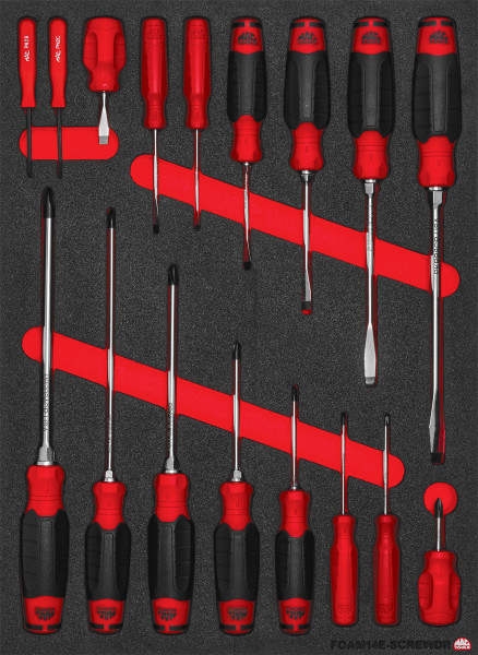 Screwdriver Foam Set | 17-Pc. Modular Foam Insert | macfoamshop.com